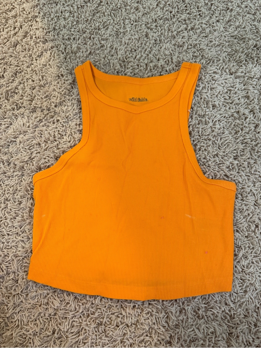 wild fable Bright Orange Ribbed Crop Tank